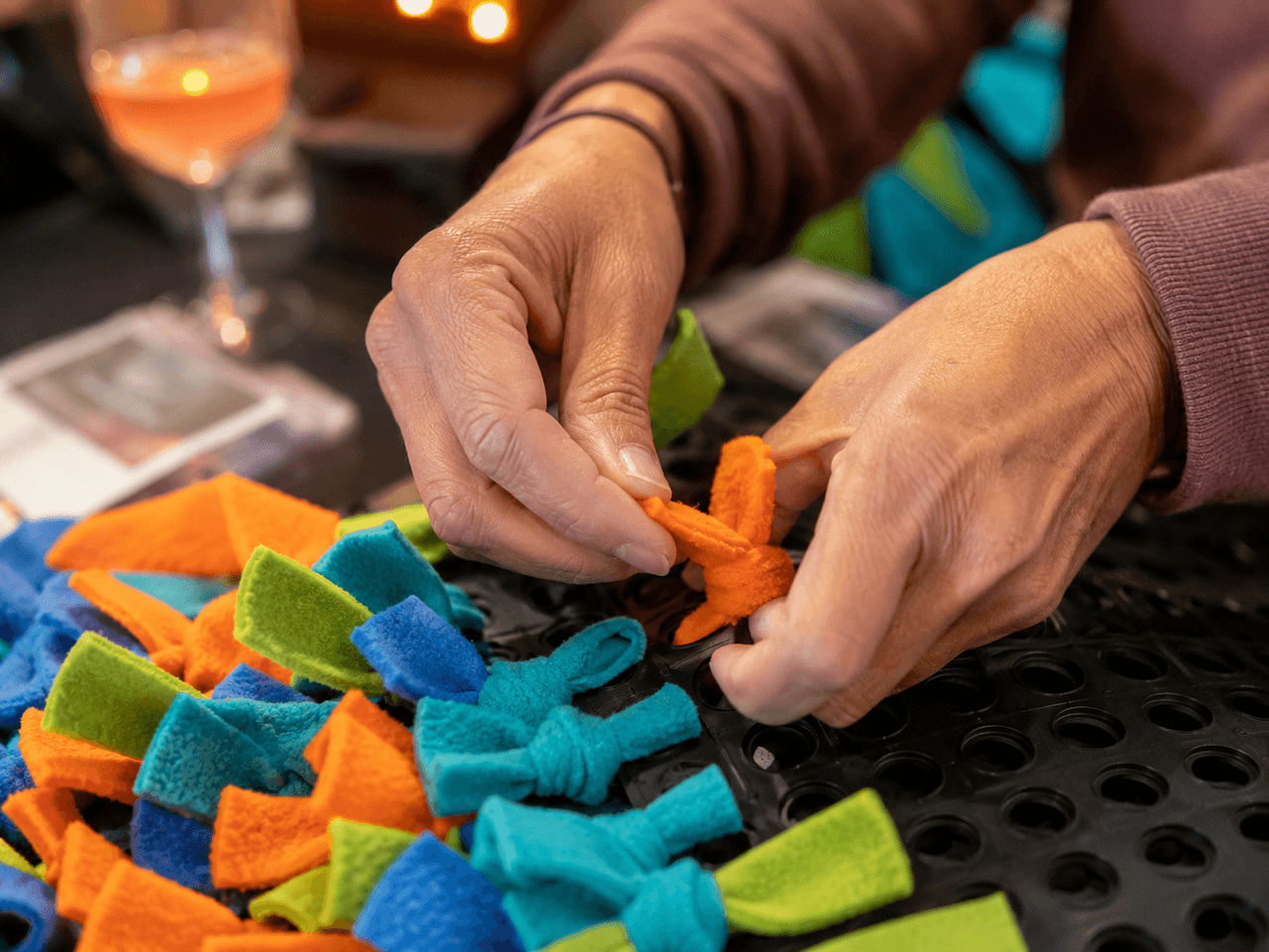 Making Snuffle Mats — Housewarming team building with Building Teams